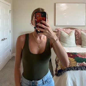 Small dark green bodysuit